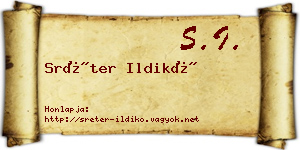 Sréter Ildikó névjegykártya